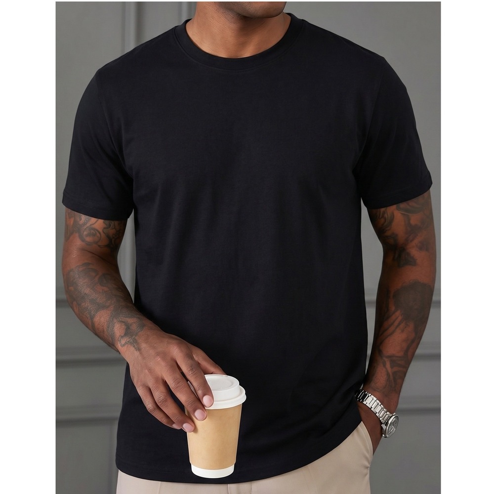 AMERICAN GIANT Midweight Crewneck Tee Mens Large Black Made in USA NWOT